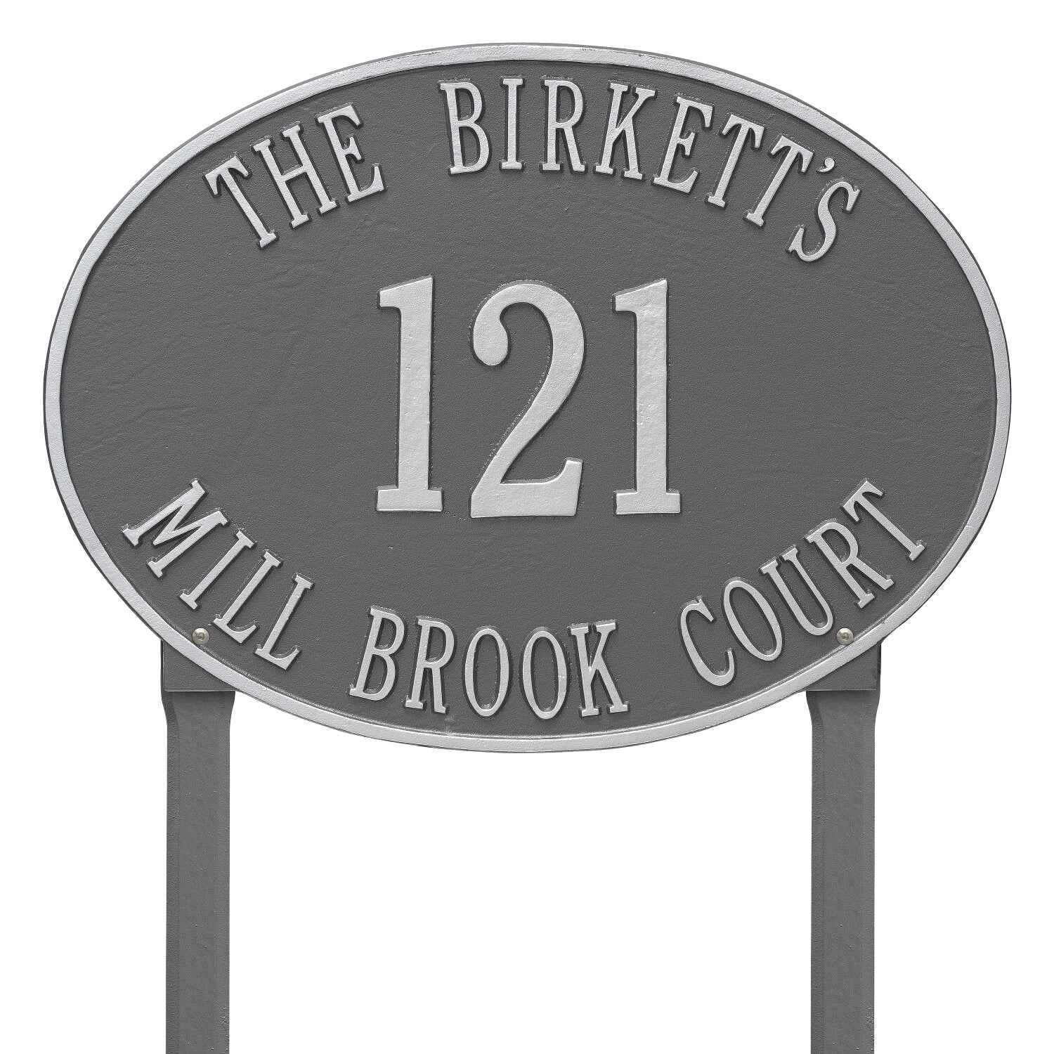 Large Hawthorne Oval Personalized Plaque - Lawn