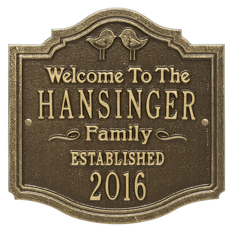 Kissing Birds Anniversary Wedding Personalized Plaque