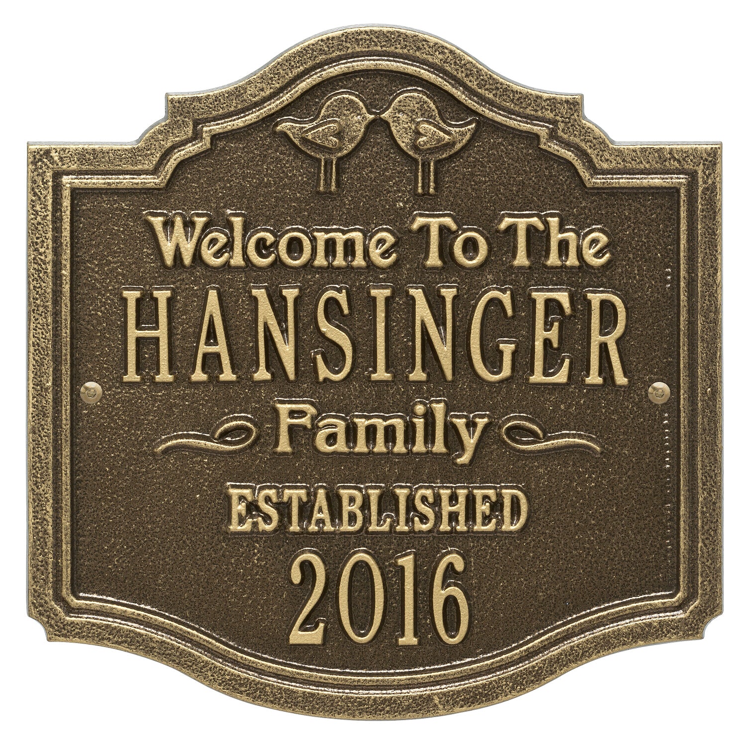 Kissing Birds Anniversary Wedding Personalized Plaque