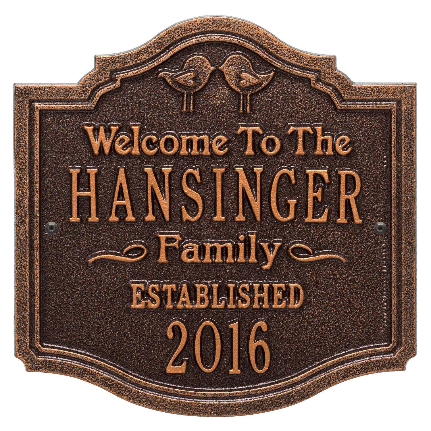 Kissing Birds Anniversary Wedding Personalized Plaque