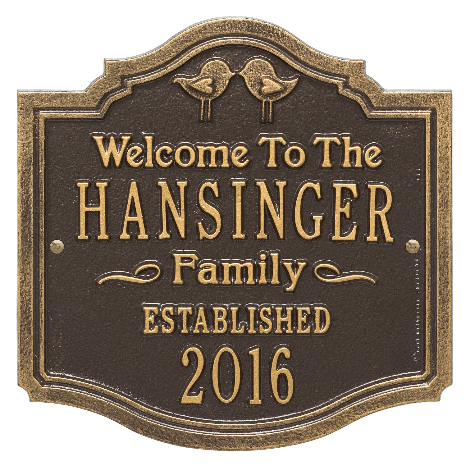 Kissing Birds Anniversary Wedding Personalized Plaque