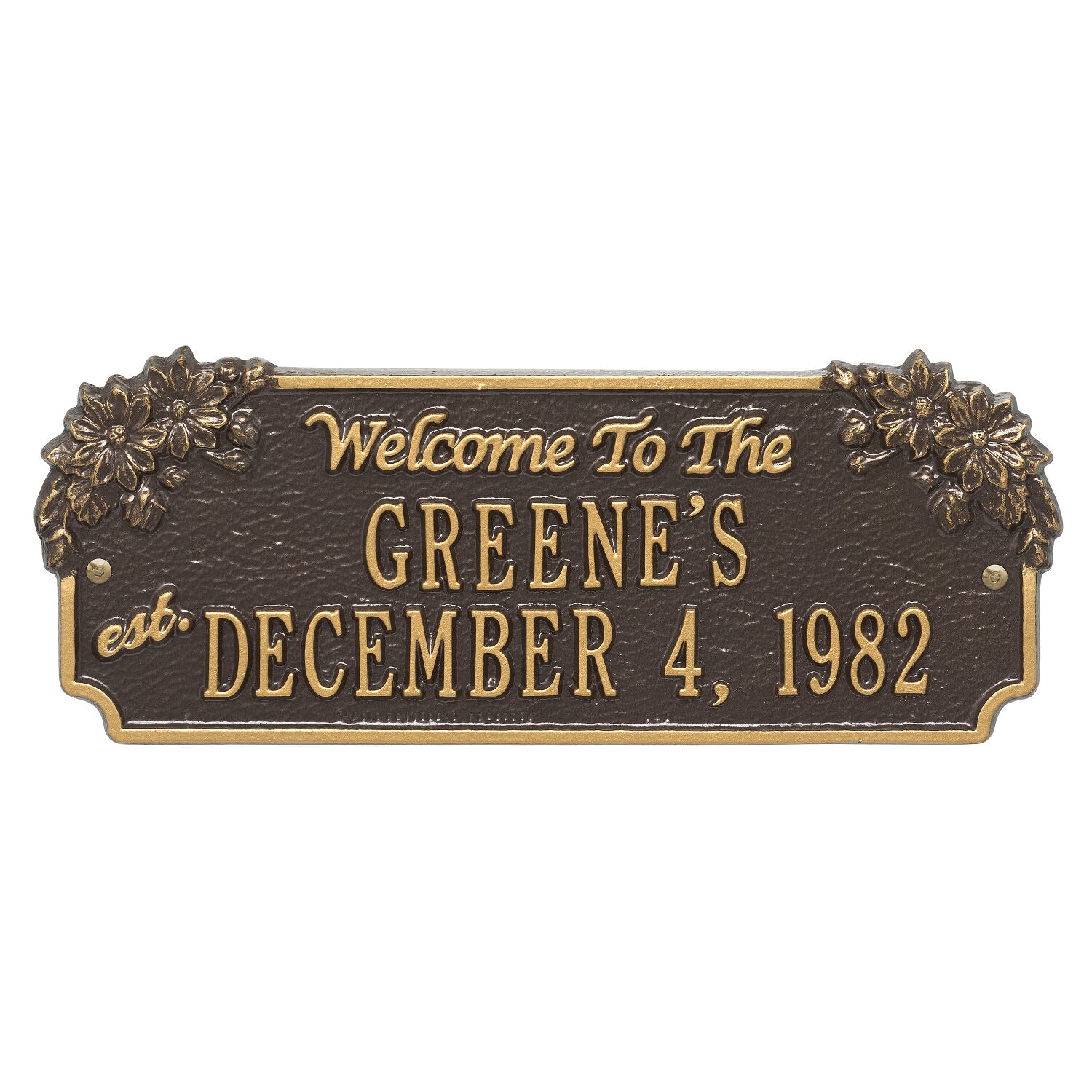 Daisy Welcome Anniversary Personalized Plaque