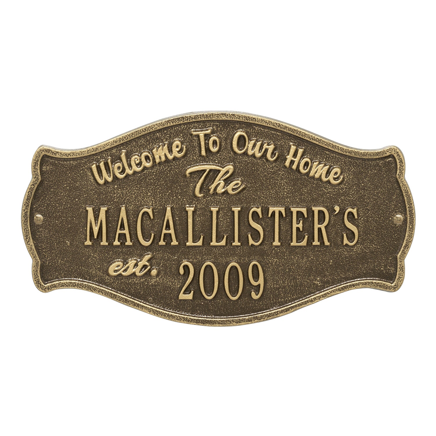 Fluted Arch Welcome Anniversary Personalized Plaque