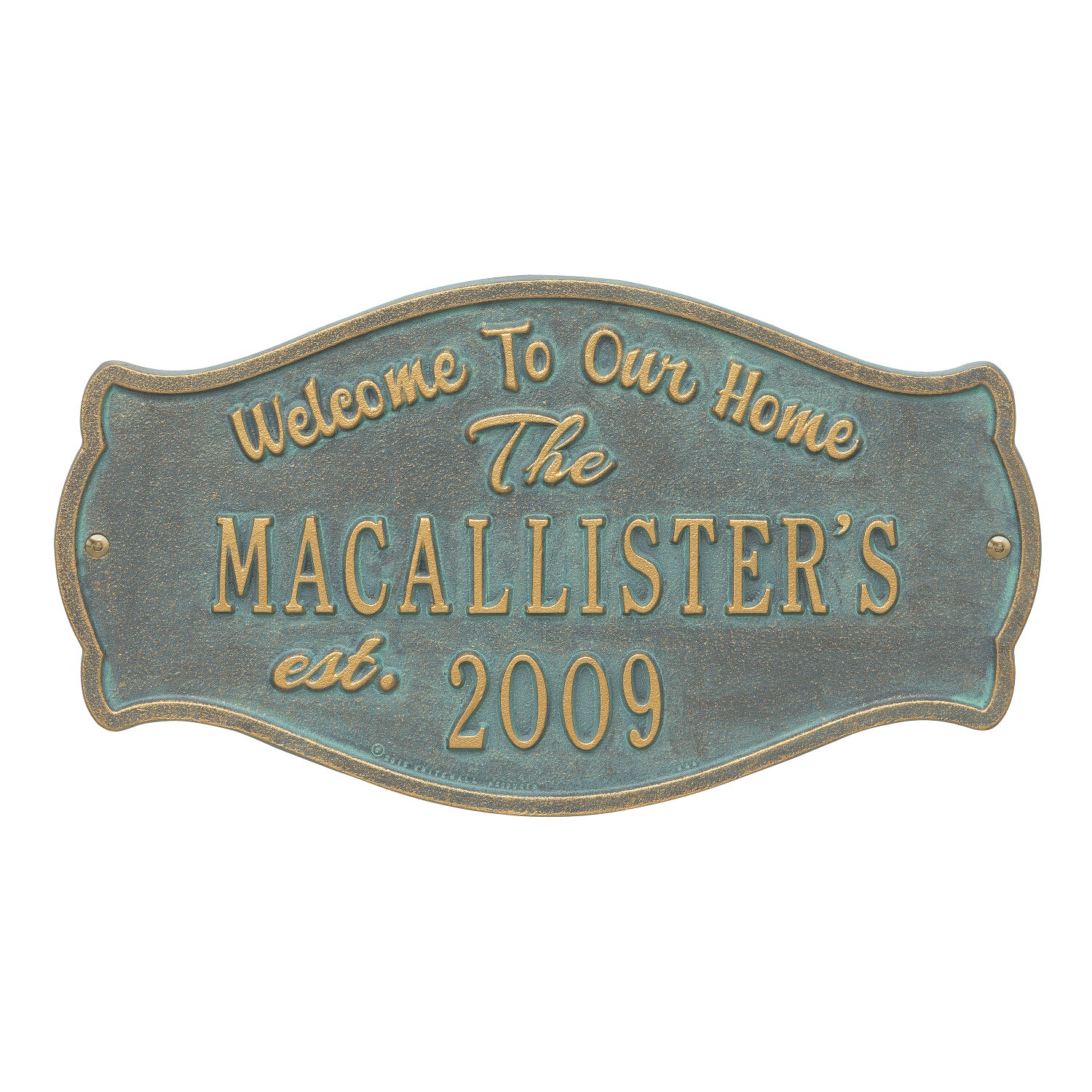 Fluted Arch Welcome Anniversary Personalized Plaque