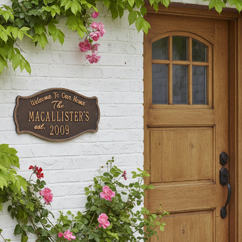 Fluted Arch Welcome Anniversary Personalized Plaque