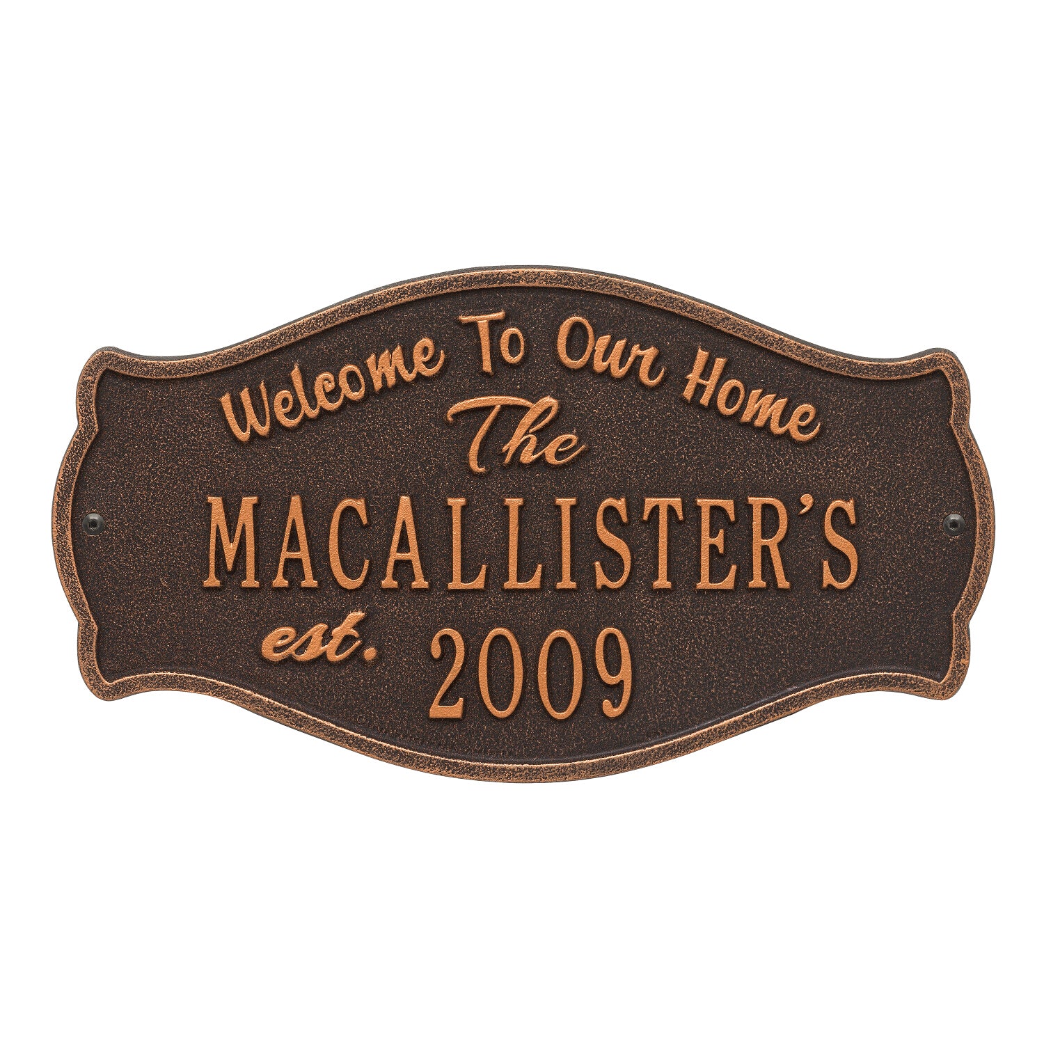 Fluted Arch Welcome Anniversary Personalized Plaque