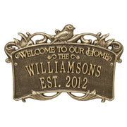 Songbird Welcome Anniversary Personalized Plaque