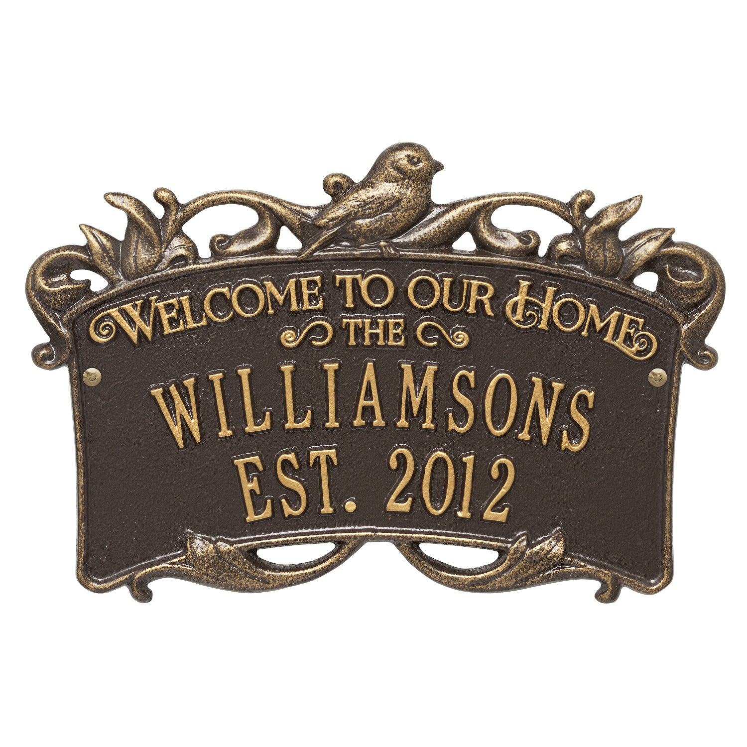 Songbird Welcome Anniversary Personalized Plaque