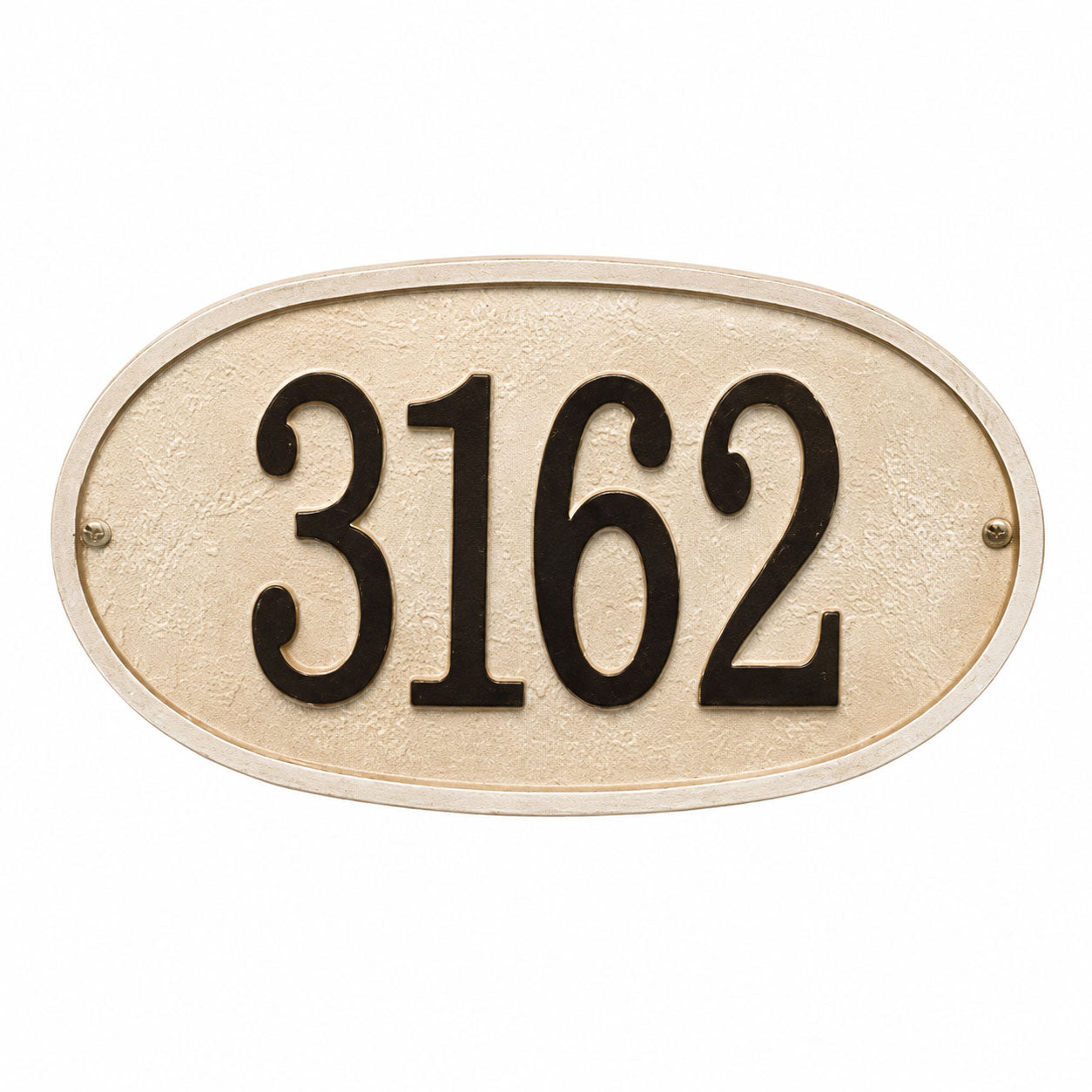 Stonework Oval House Numbers Plaque, Standard Wall 1-line