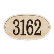Stonework Oval House Numbers Plaque, Standard Wall 1-line