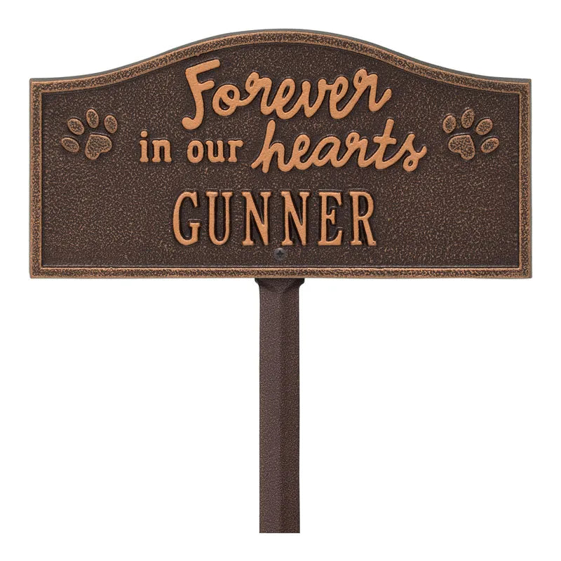 Forever in Our Hearts Personalized Pet Memorial Yard Sign