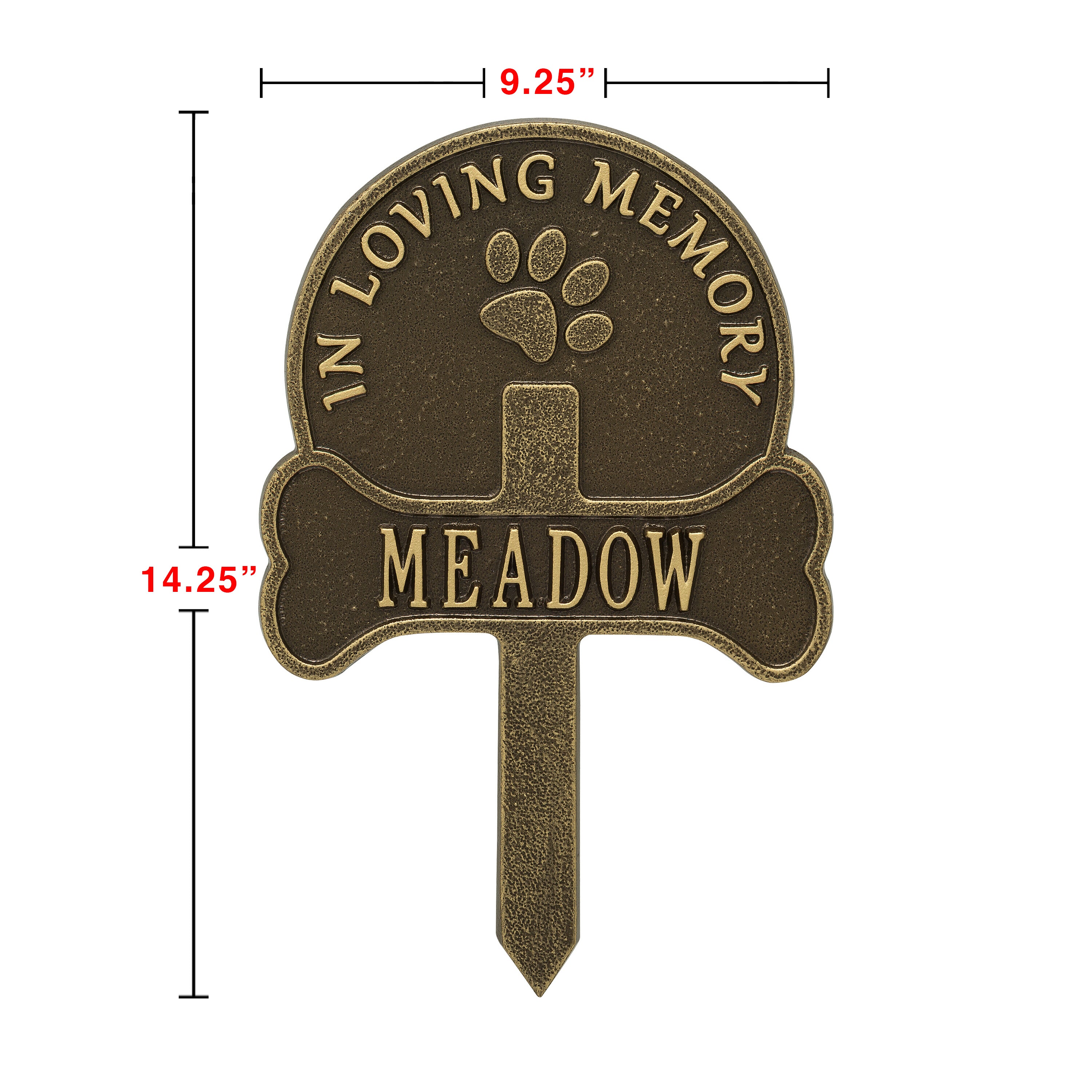 Paw and Bone Personalized Pet Memorial Yard Sign
