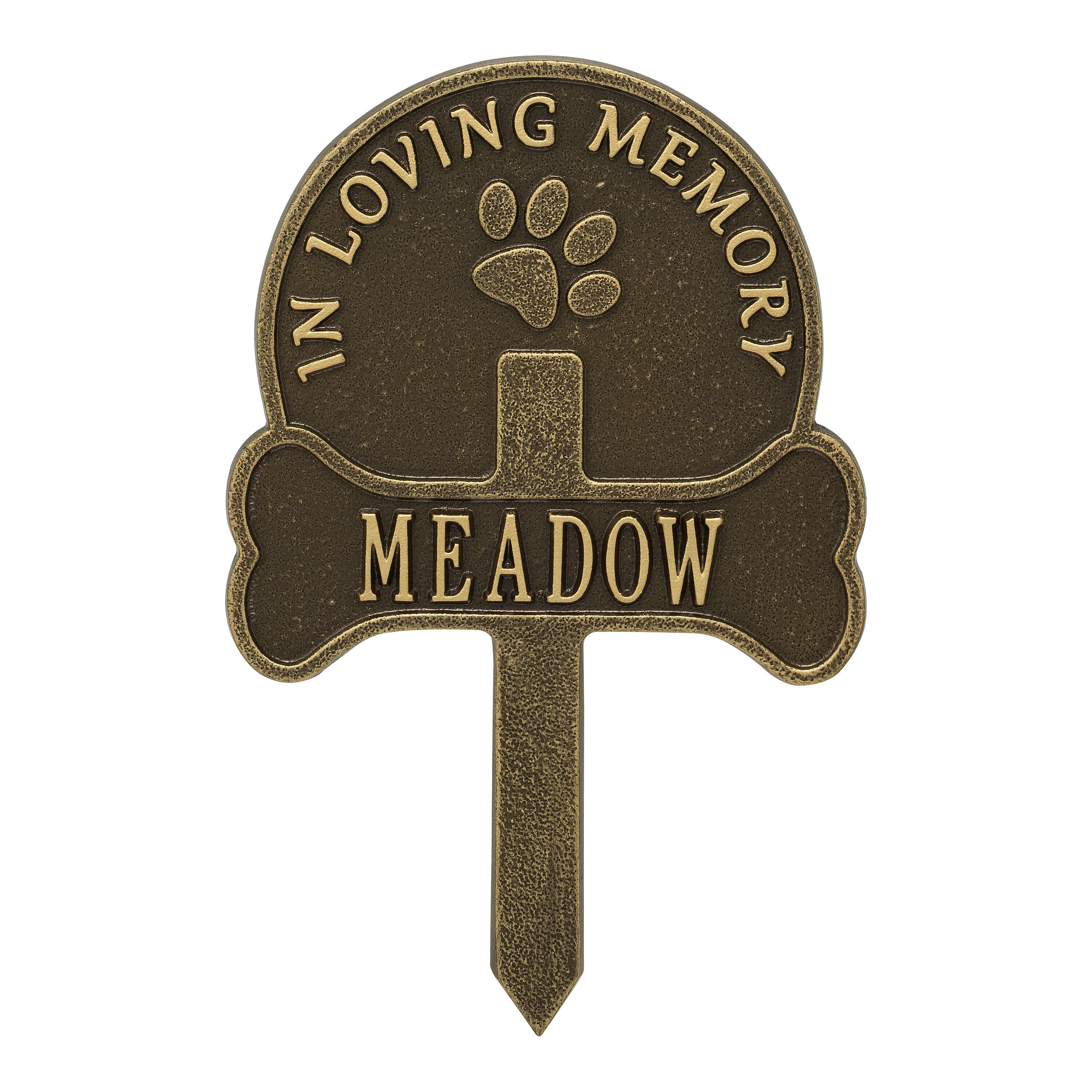 Paw and Bone Personalized Pet Memorial Yard Sign