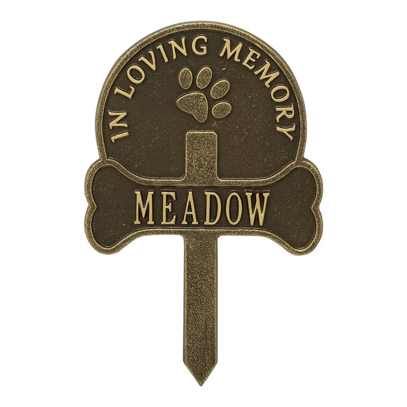 Paw and Bone Personalized Pet Memorial Yard Sign