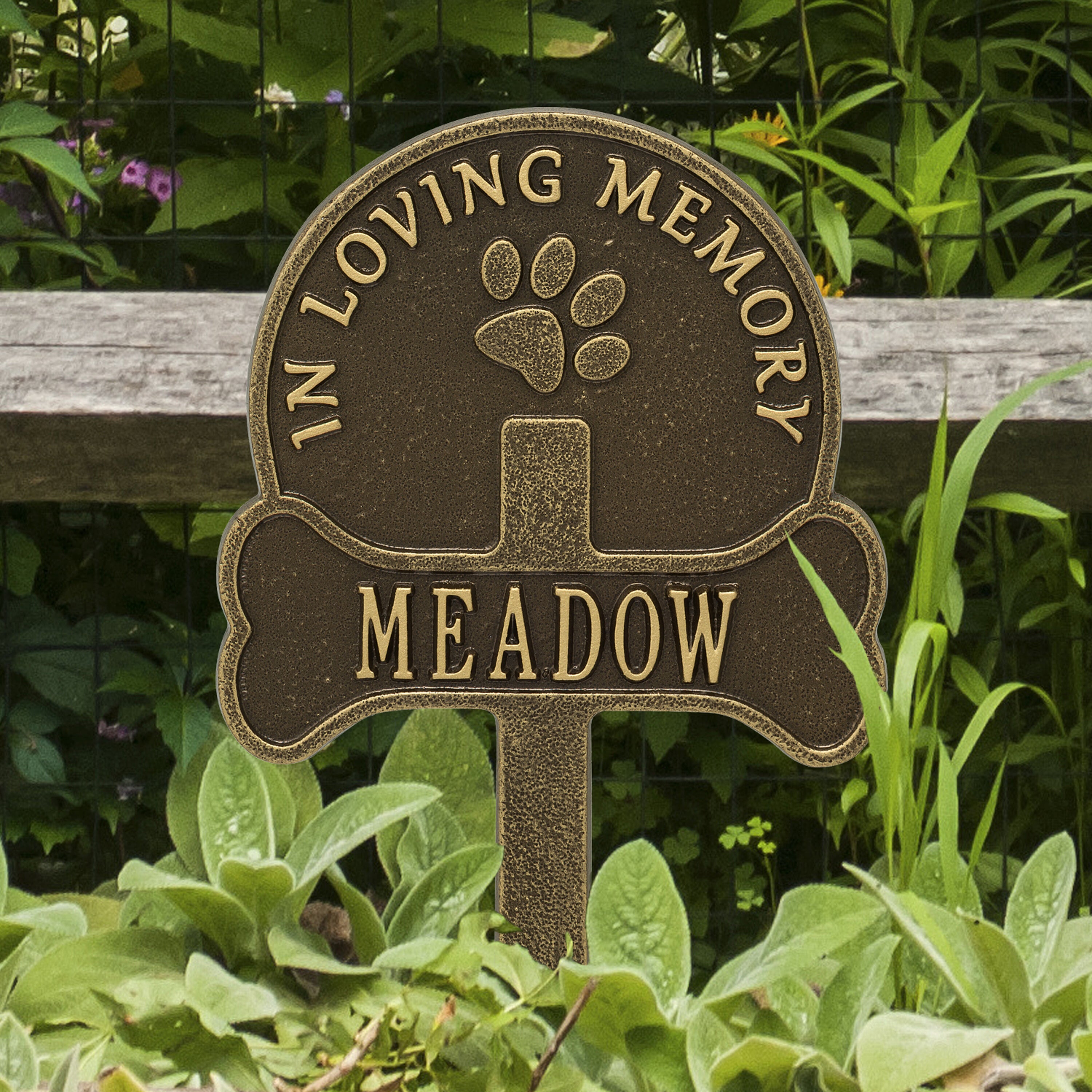 Paw and Bone Personalized Pet Memorial Yard Sign