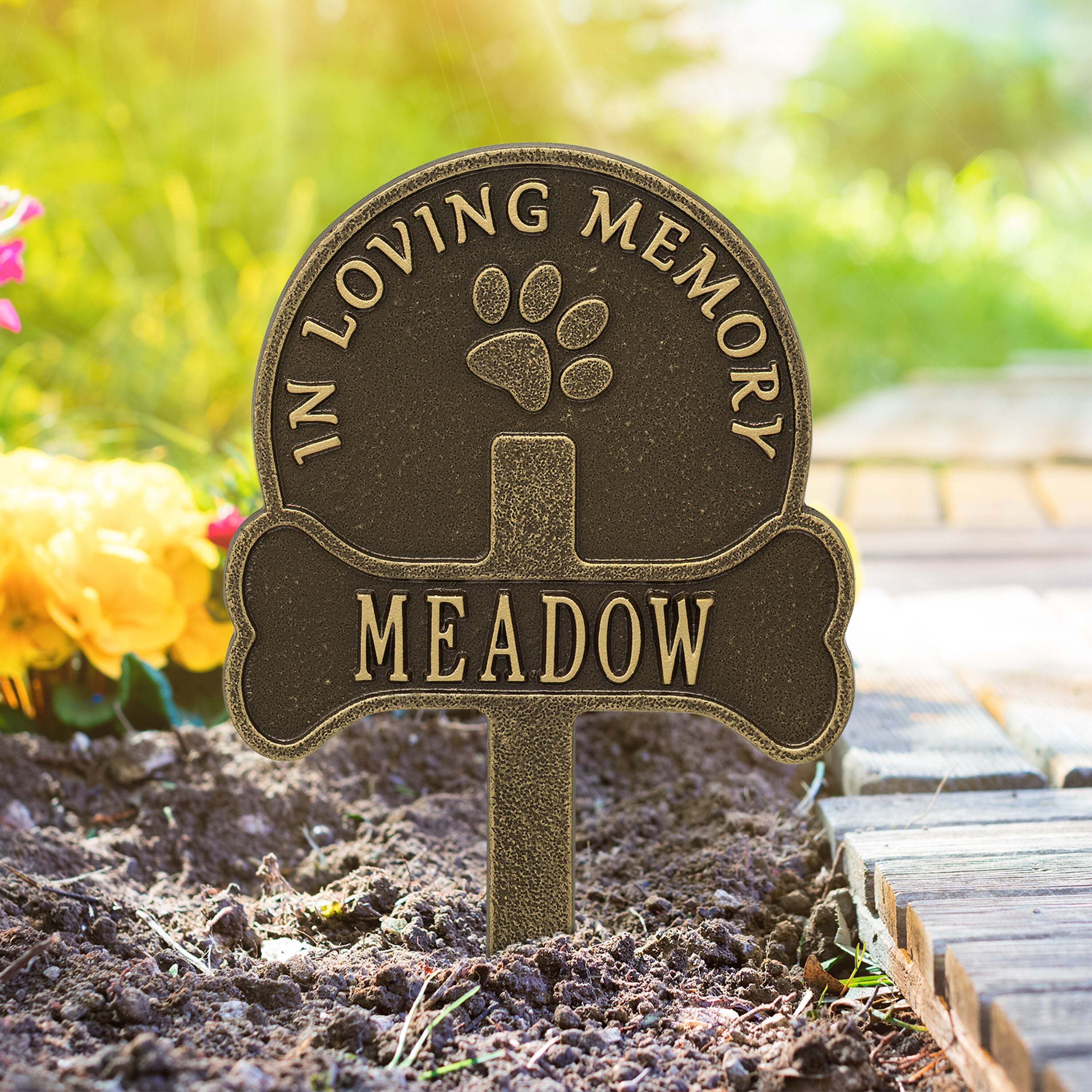 Paw and Bone Personalized Pet Memorial Yard Sign