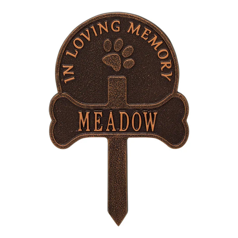 Paw and Bone Personalized Pet Memorial Yard Sign