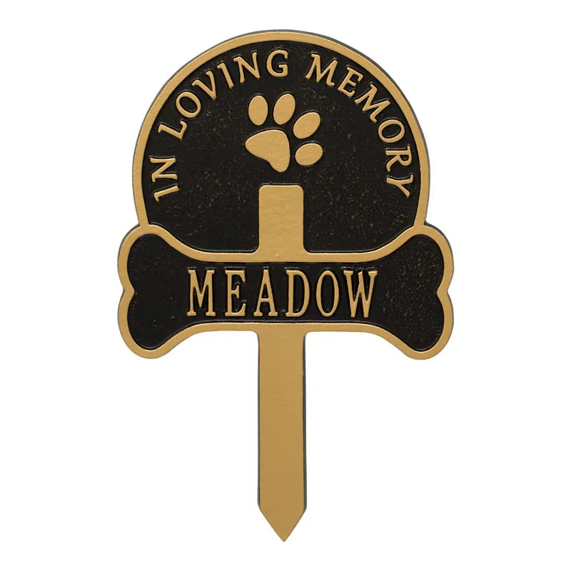 Paw and Bone Personalized Pet Memorial Yard Sign