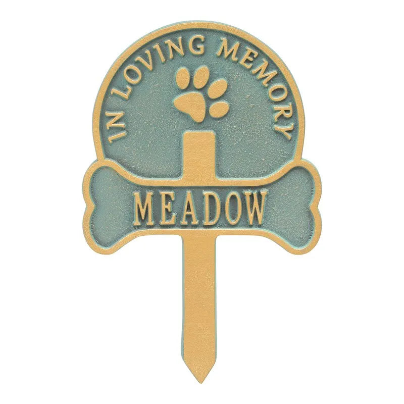Paw and Bone Personalized Pet Memorial Yard Sign