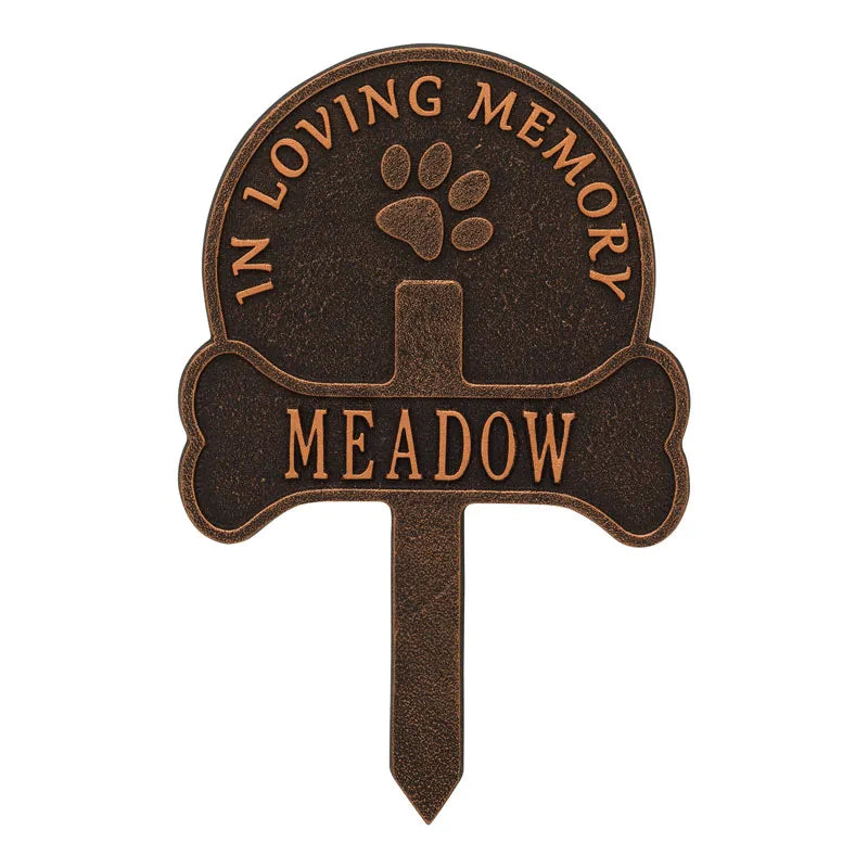 Paw and Bone Personalized Pet Memorial Yard Sign
