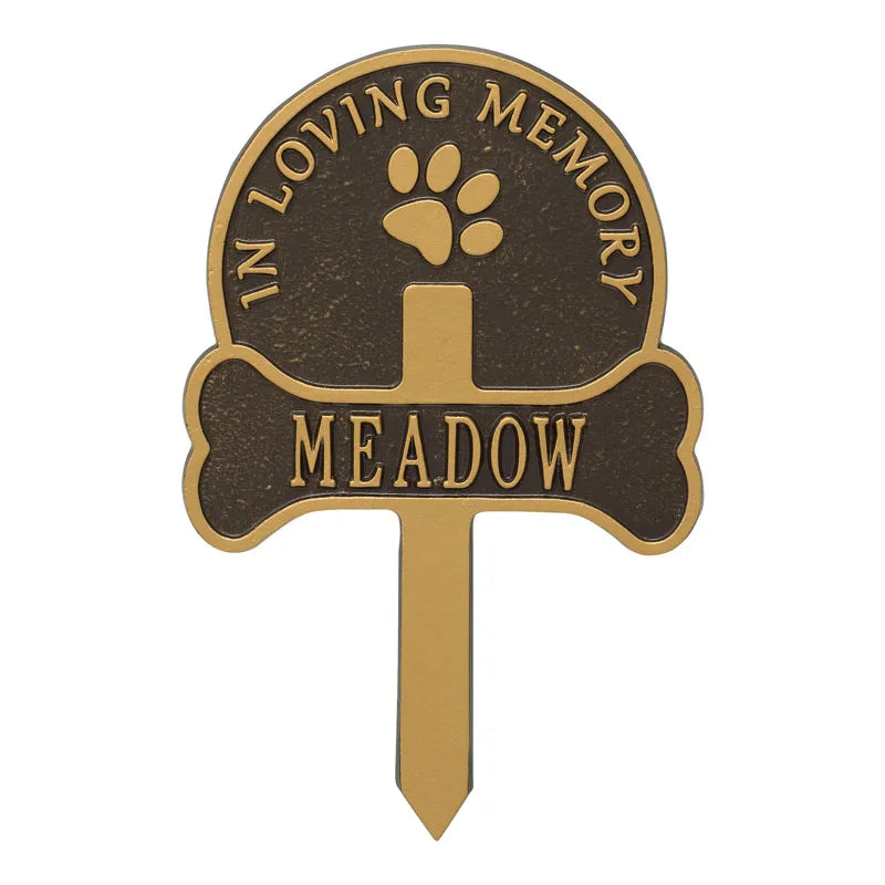Paw and Bone Personalized Pet Memorial Yard Sign