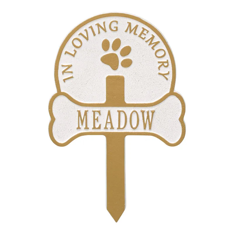 Paw and Bone Personalized Pet Memorial Yard Sign