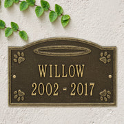 Angel in Heaven Pet Memorial Personalized Wall or Ground Plaque