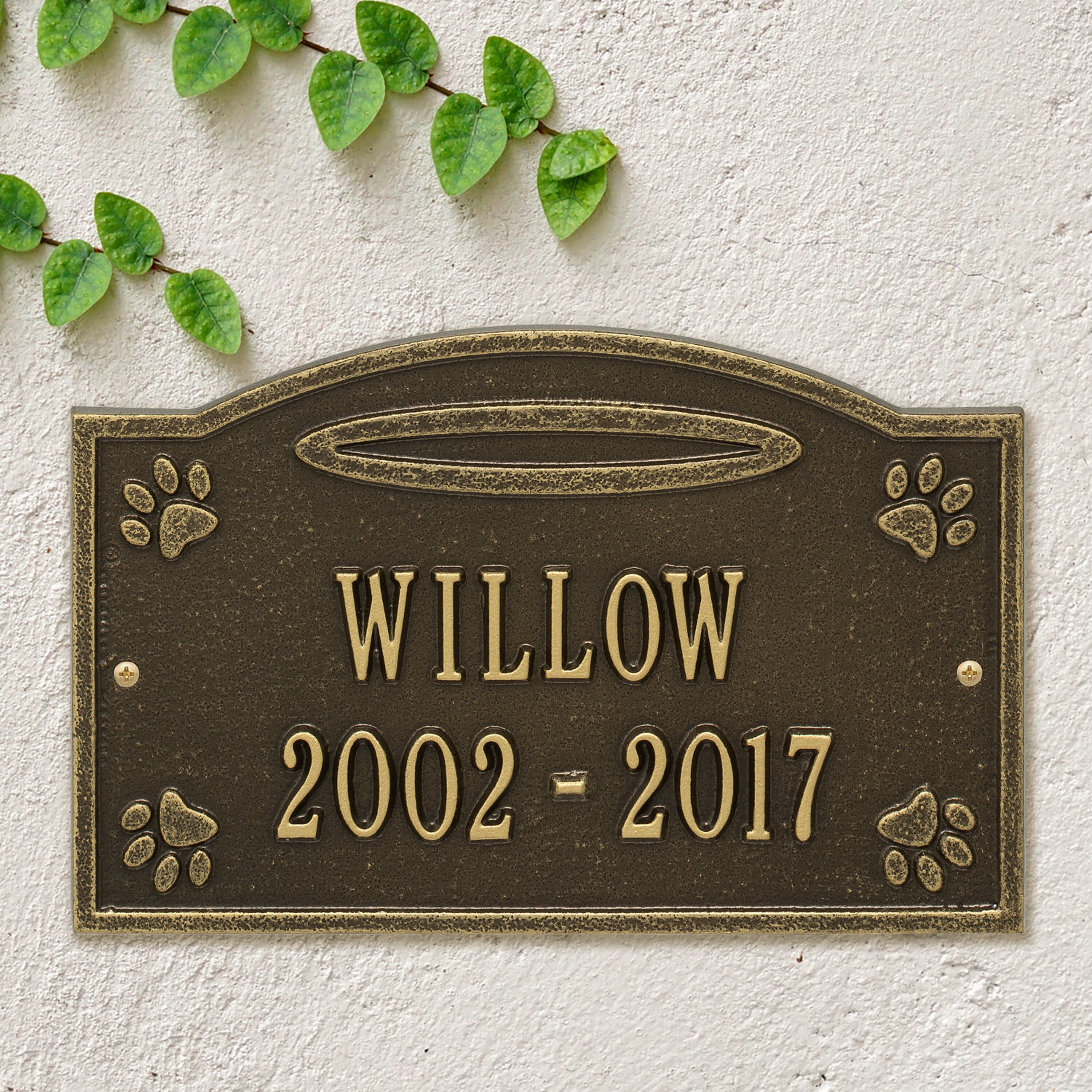 Angel in Heaven Pet Memorial Personalized Wall or Ground Plaque