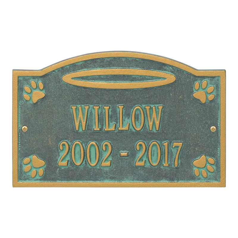 Angel in Heaven Pet Memorial Personalized Wall or Ground Plaque