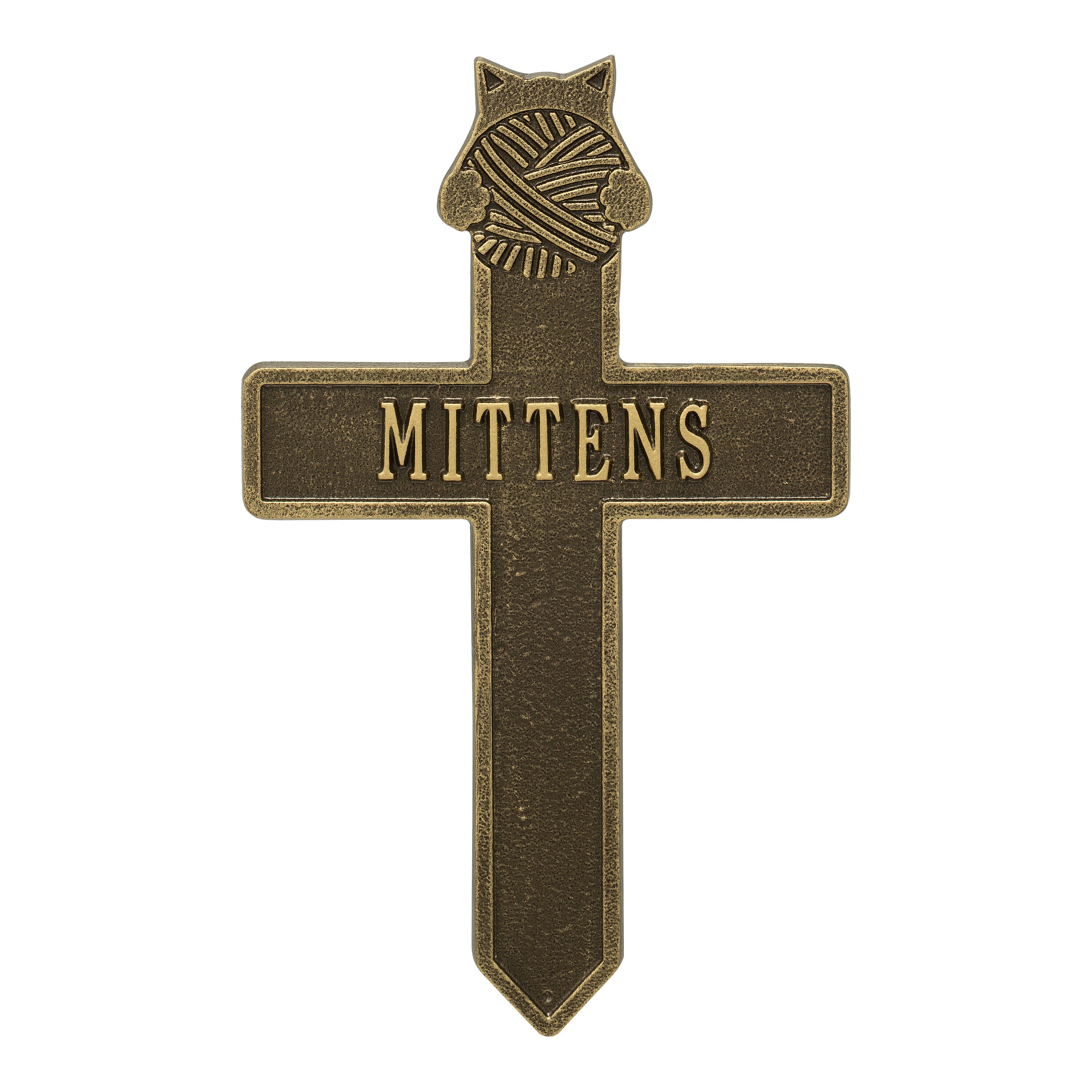 Kitten with Yarn Personalized Memorial Cross