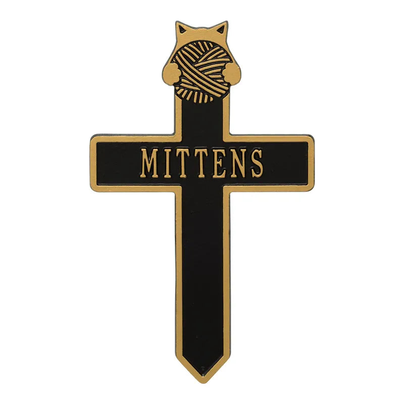 Kitten with Yarn Personalized Memorial Cross