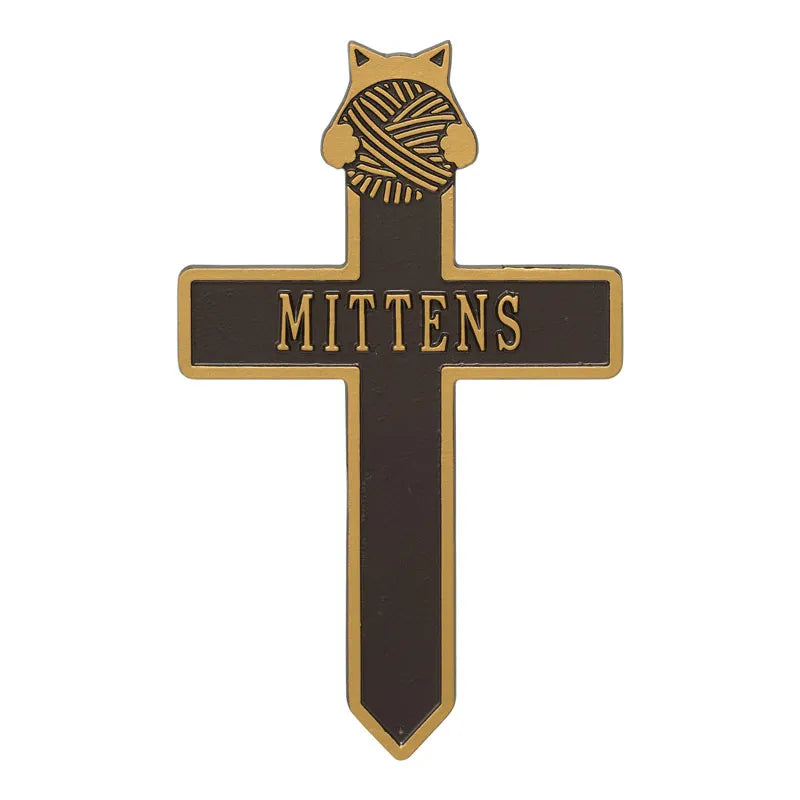 Kitten with Yarn Personalized Memorial Cross
