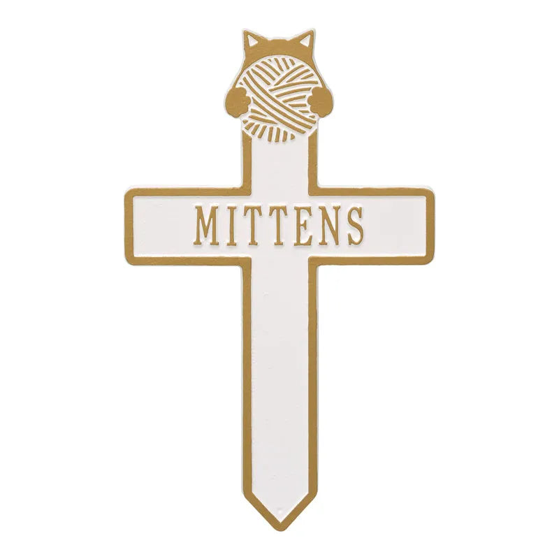 Kitten with Yarn Personalized Memorial Cross