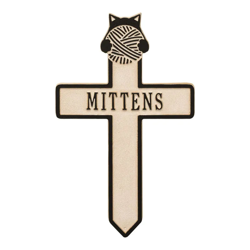 Kitten with Yarn Personalized Memorial Cross