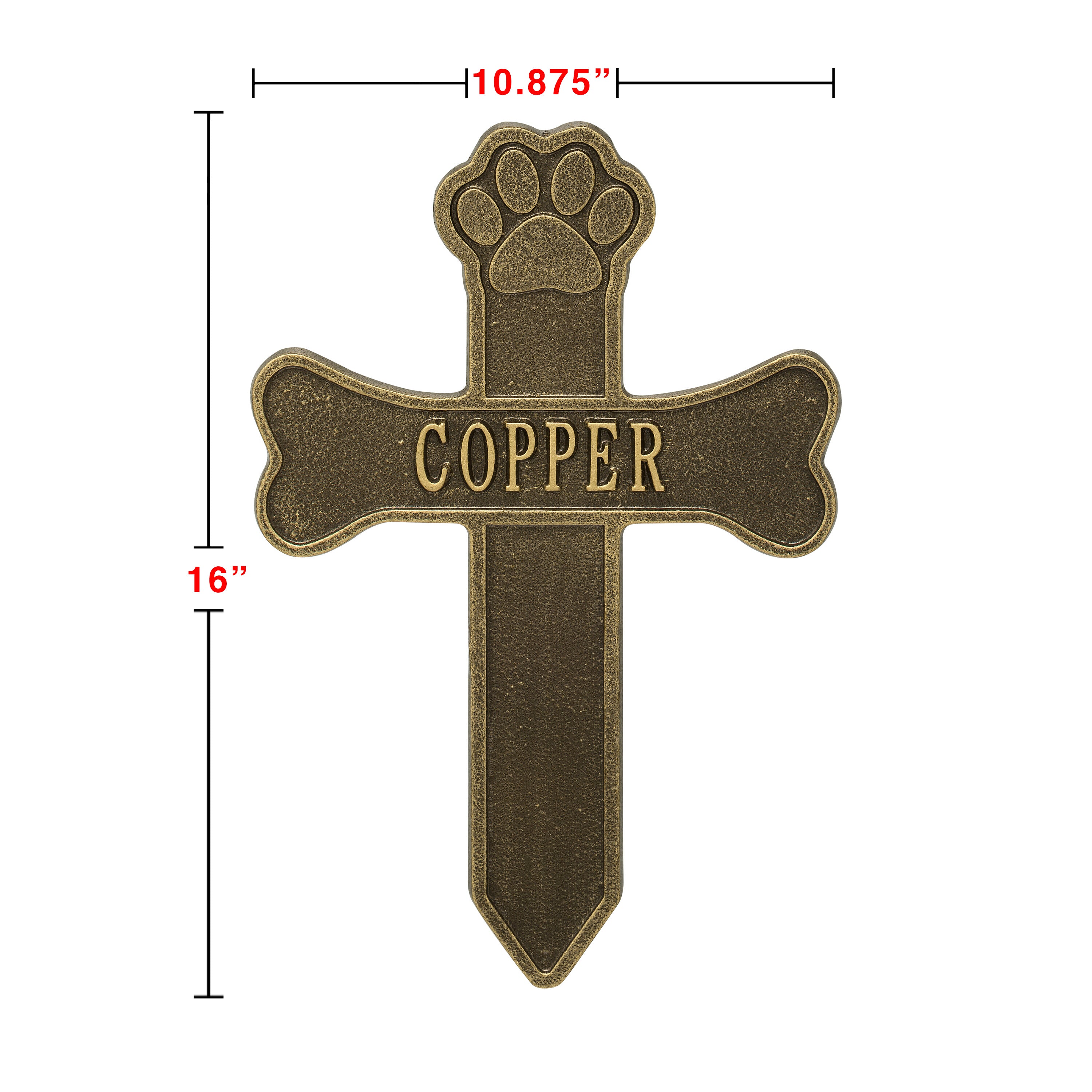 Dog Paw and Bone Personalized Memorial Cross
