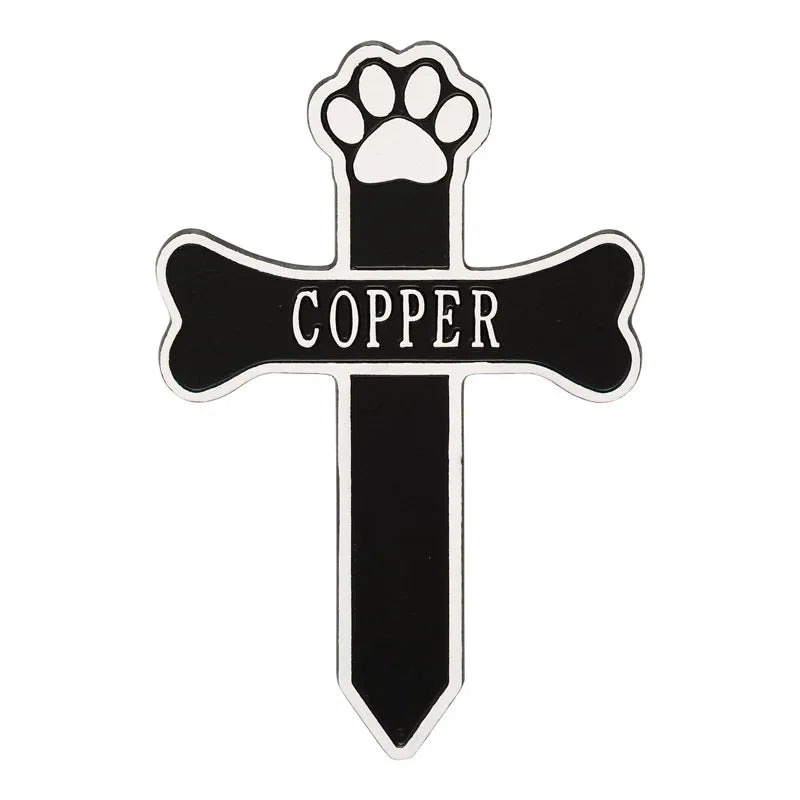 Dog Paw and Bone Personalized Memorial Cross
