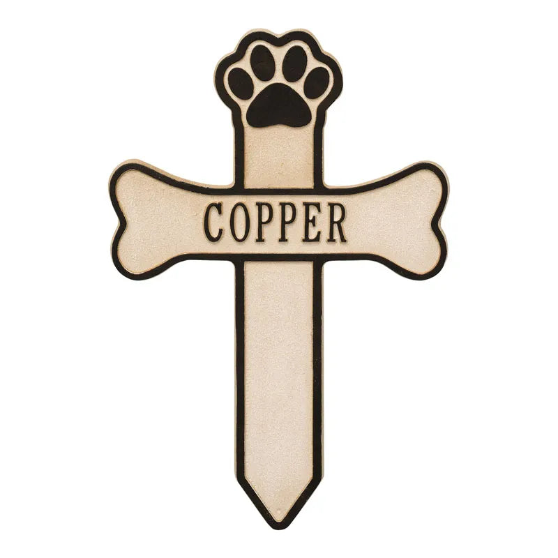Dog Paw and Bone Personalized Memorial Cross