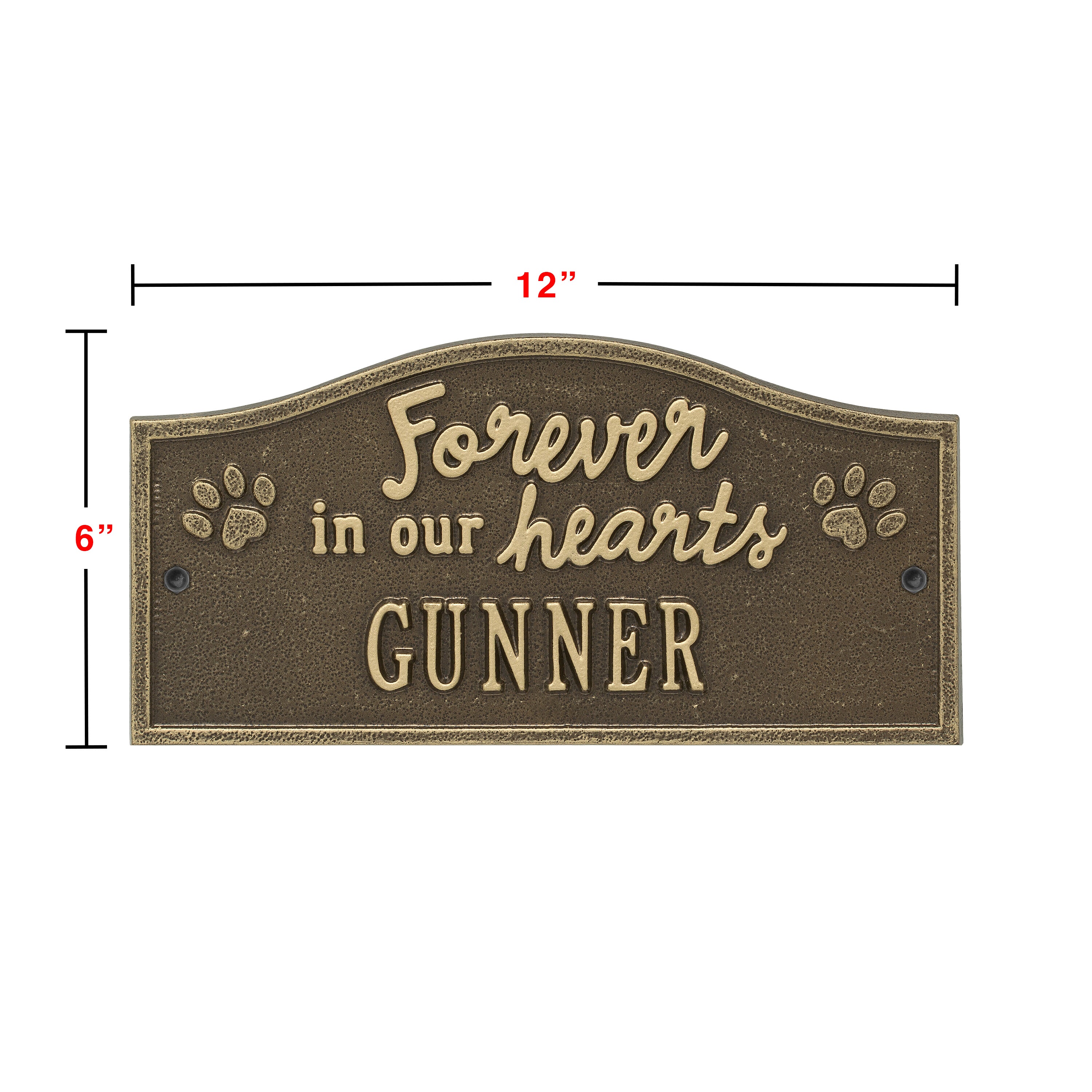 Forever in Our Hearts Personalized Pet Wall or Ground Memorial Plaque