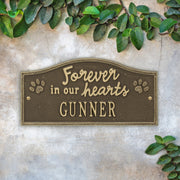 Forever in Our Hearts Personalized Pet Wall or Ground Memorial Plaque