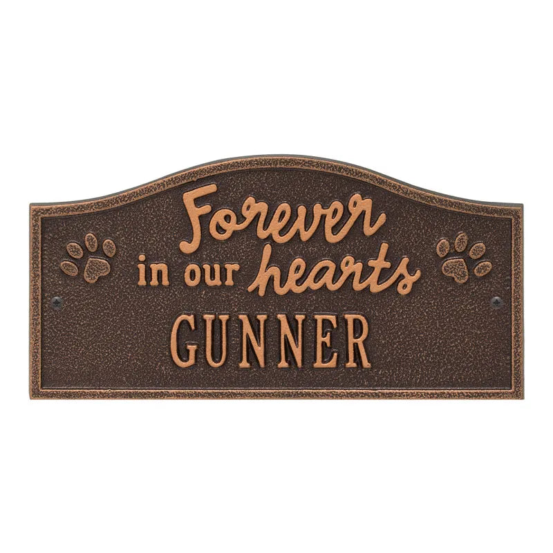 Forever in Our Hearts Personalized Pet Wall or Ground Memorial Plaque