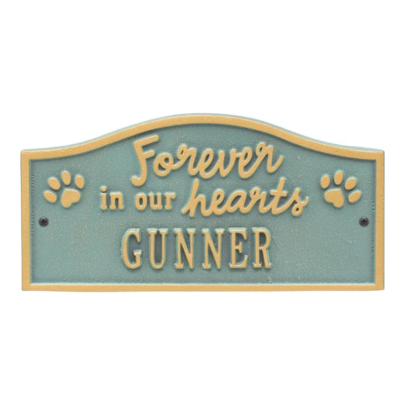 Forever in Our Hearts Personalized Pet Wall or Ground Memorial Plaque