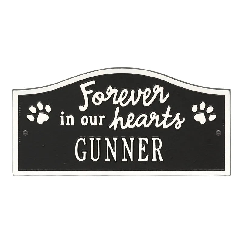 Forever in Our Hearts Personalized Pet Wall or Ground Memorial Plaque