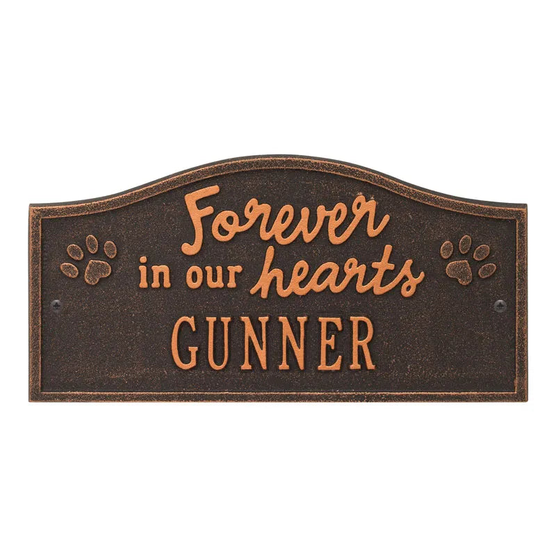 Forever in Our Hearts Personalized Pet Wall or Ground Memorial Plaque