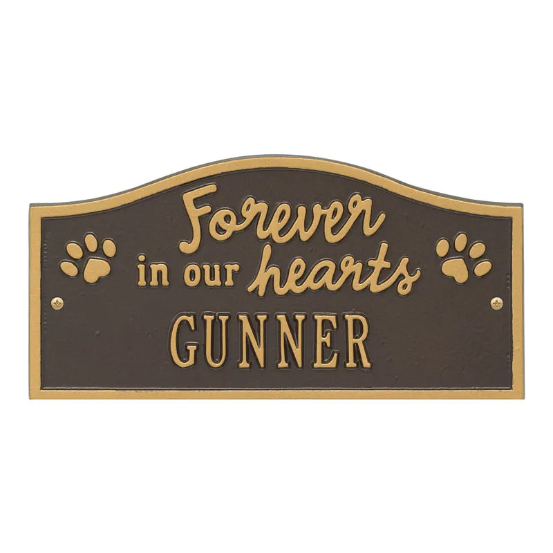Forever in Our Hearts Personalized Pet Wall or Ground Memorial Plaque