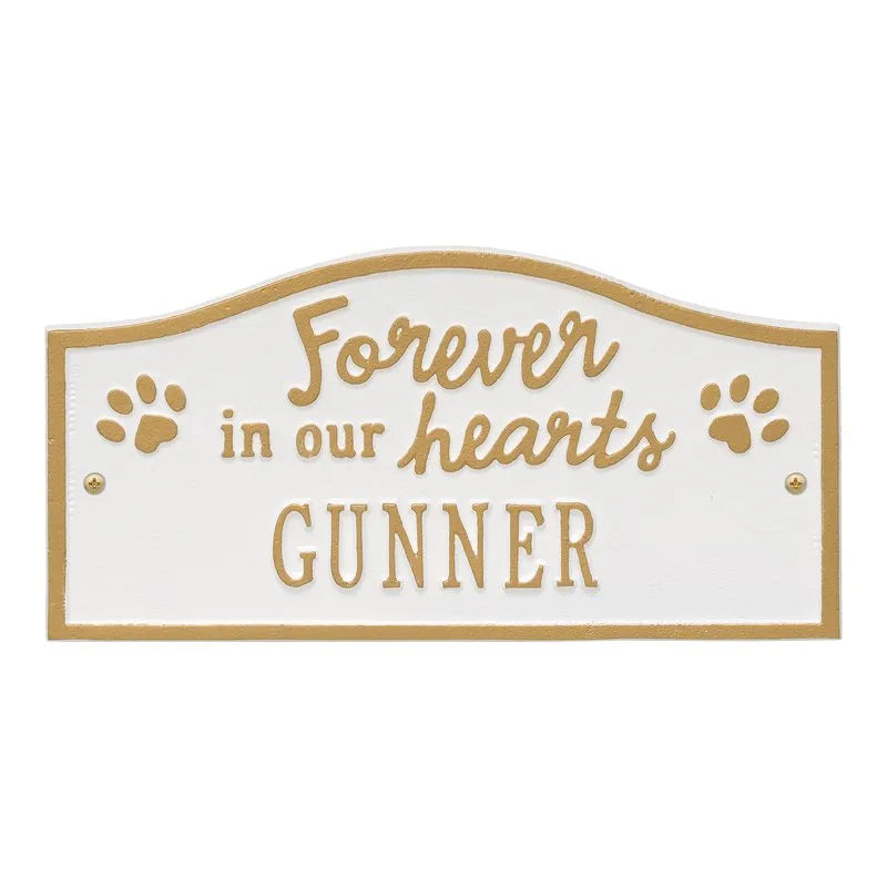 Forever in Our Hearts Personalized Pet Wall or Ground Memorial Plaque