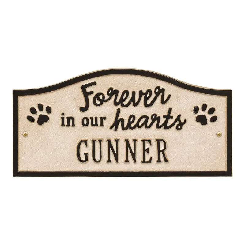 Forever in Our Hearts Personalized Pet Wall or Ground Memorial Plaque