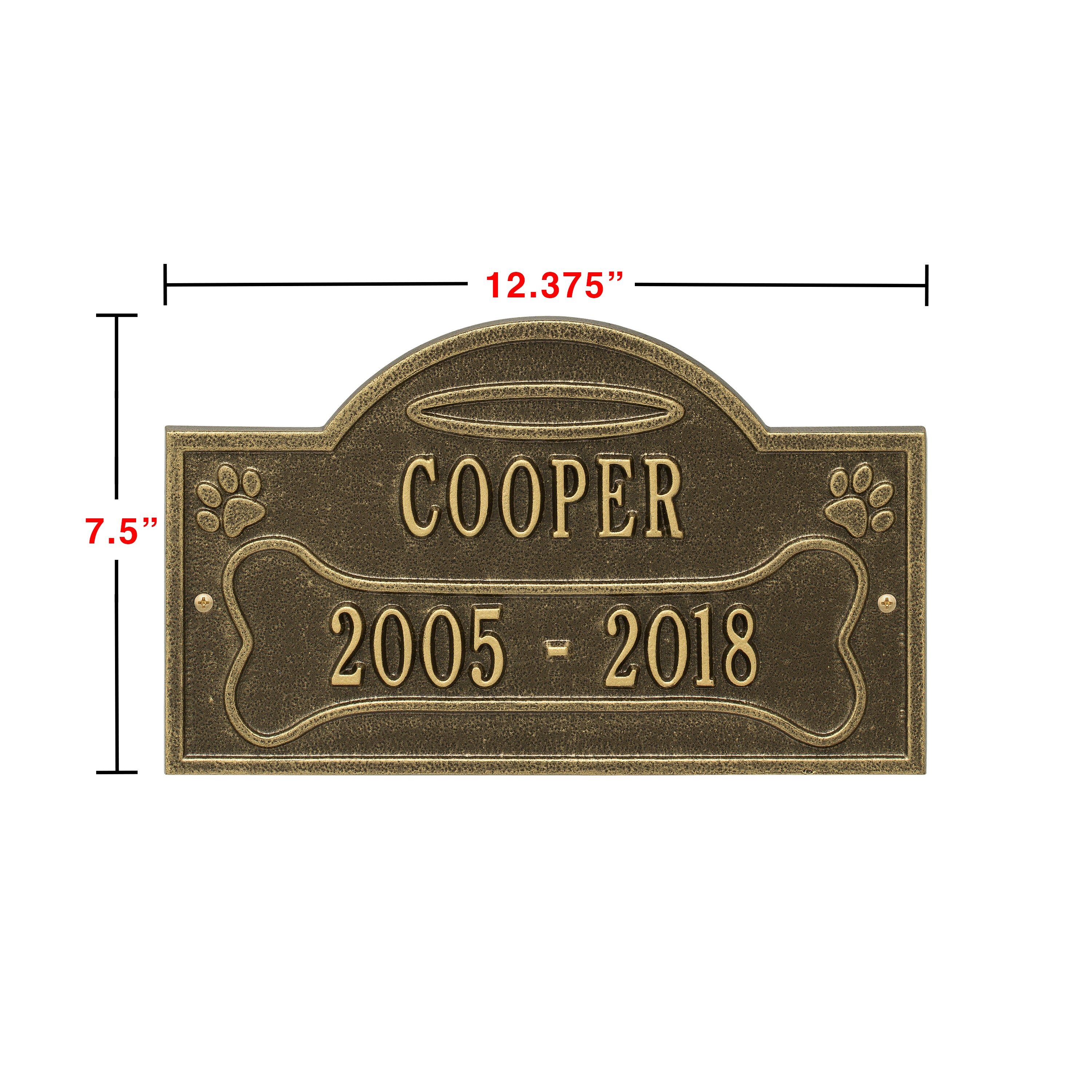 All Dogs Go to Heaven Pet Memorial Personalized Wall or Ground Plaque