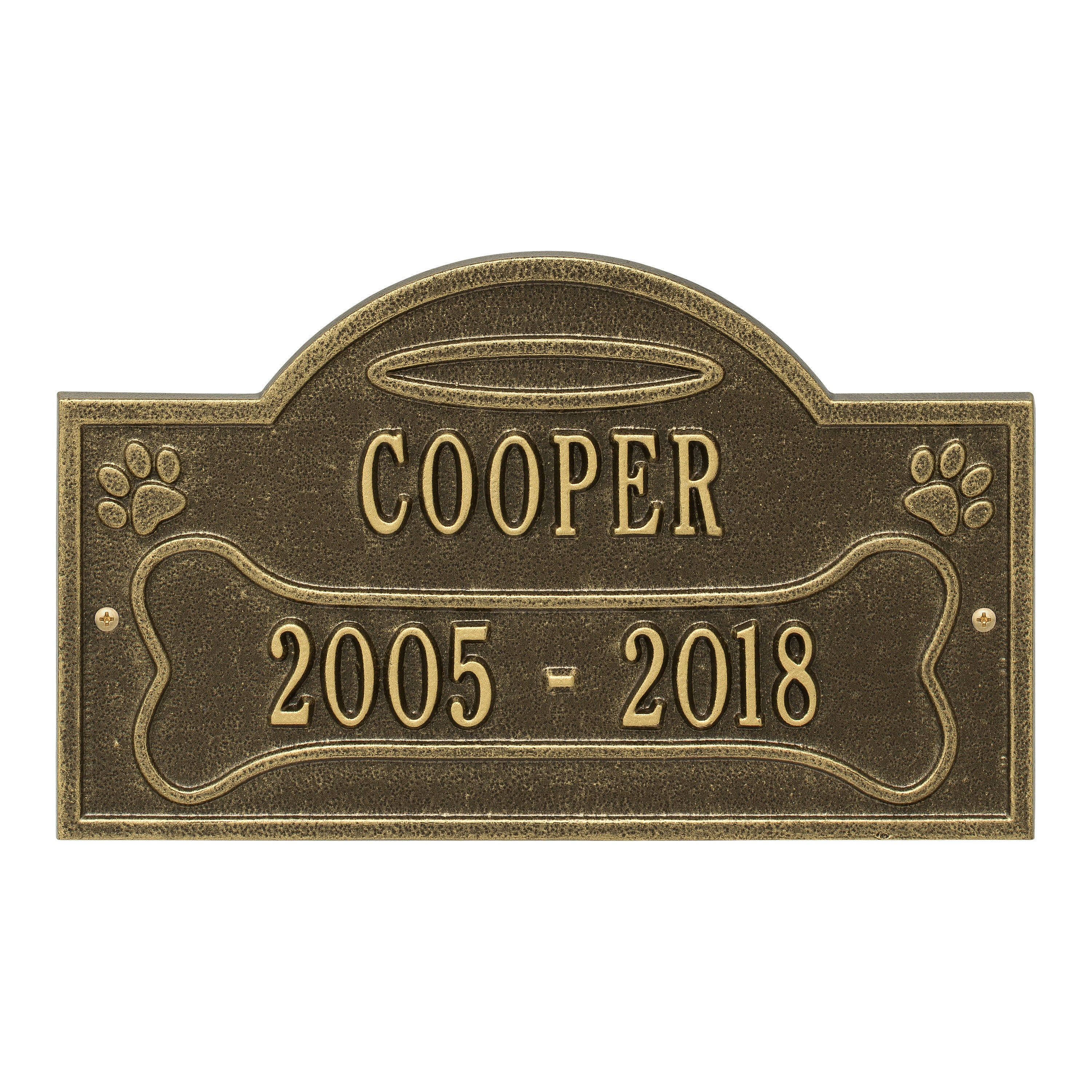 All Dogs Go to Heaven Pet Memorial Personalized Wall or Ground Plaque