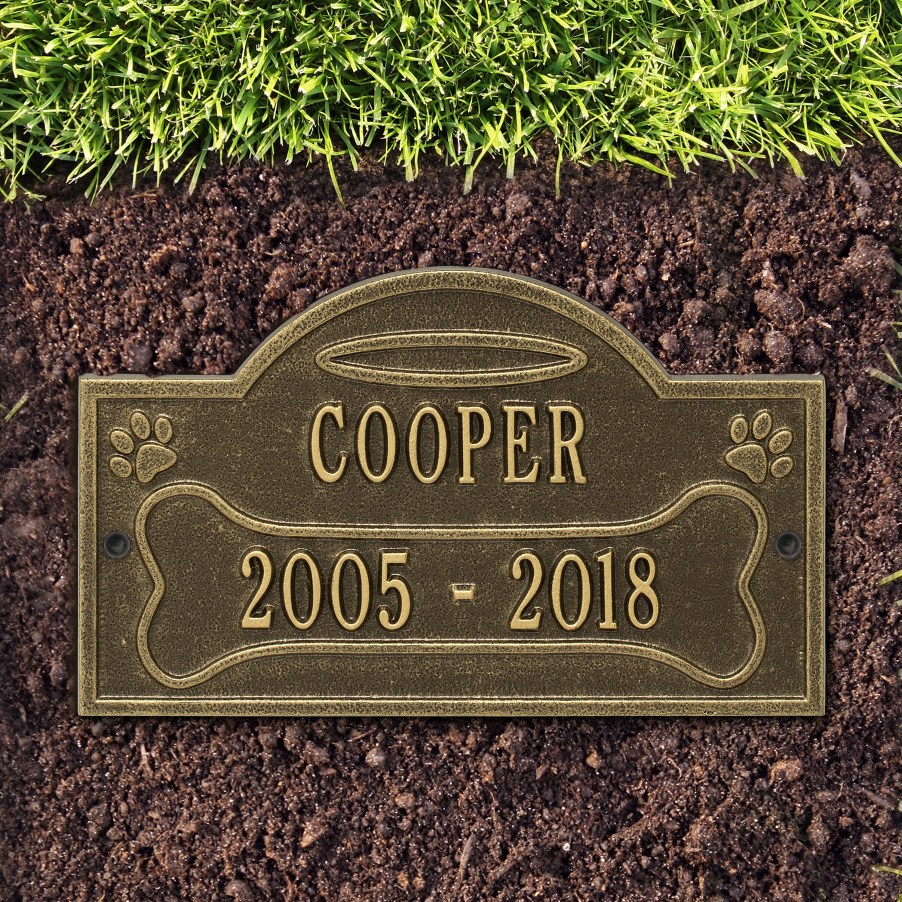 All Dogs Go to Heaven Pet Memorial Personalized Wall or Ground Plaque