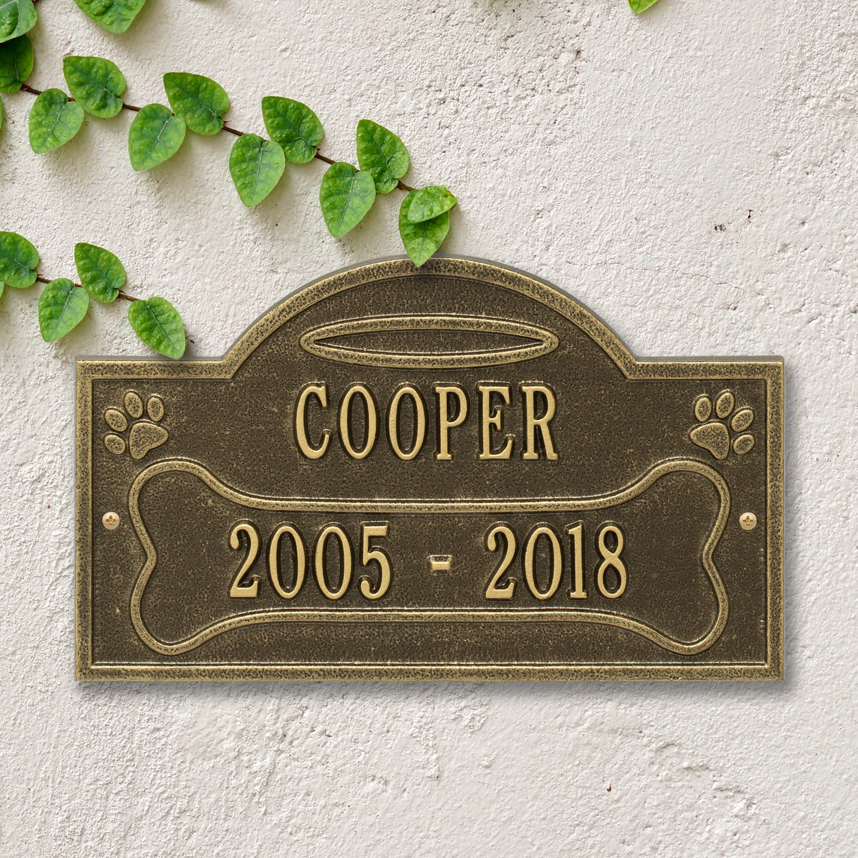 All Dogs Go to Heaven Pet Memorial Personalized Wall or Ground Plaque